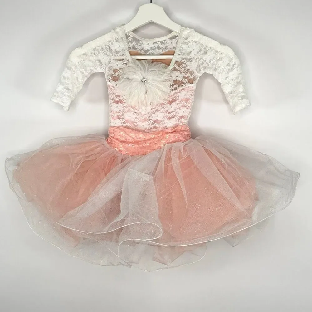 Weissman Lace Sequin Lace Glitter Tulle Dress Style 9804 - US Size SC (Child Sma